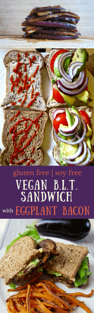Vegan & GF healthy BLT, with Eggplant Bacon! So yummy & satisfying. | veganchickpea.com