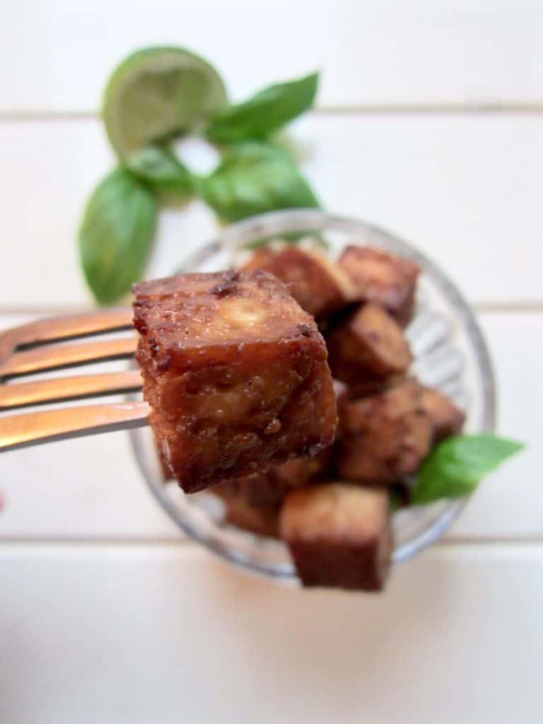 Asian Baked Garlic Tofu - easy, versatile and mess free!