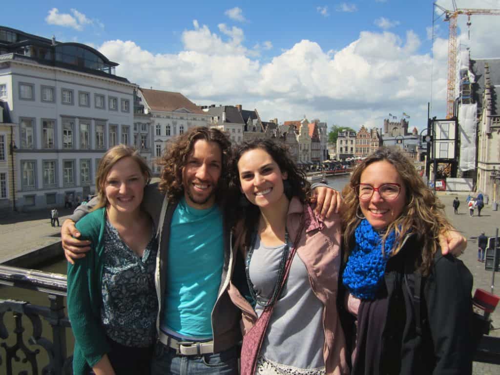 Ghent, Belgium Bridge with Friends