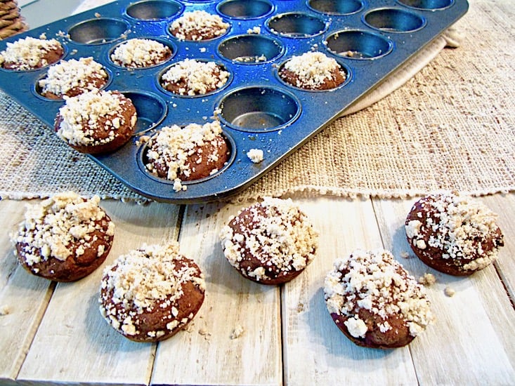 Pumpkin Cranberry Crumb Mini Muffins (Vegan & Gluten Free) - a super moist and bite sized treat, perfect for adults and kids alike! {refined sugar free}