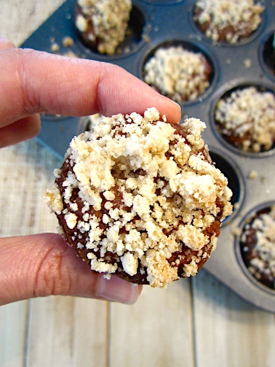 Pumpkin Cranberry Crumb Mini Muffins (Vegan & Gluten Free) - a super moist and bite sized treat, perfect for adults and kids alike! {refined sugar free}