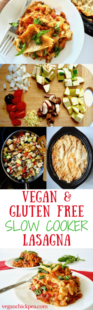 Vegan & Gluten Free Slow Cooker Lasagna Recipe - a crowd pleasing, easy recipe for your next family get together! {Soy free} | veganchickpea.com 