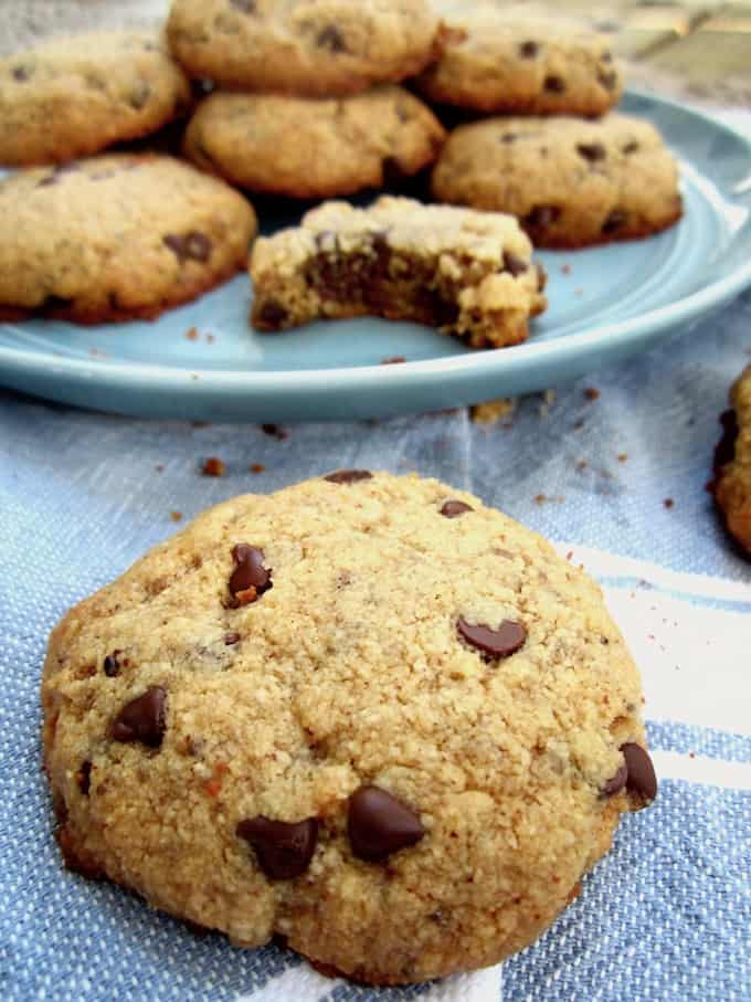 Soft & Healthy Almond Flour Chocolate Chip Cookies - gluten free, paleo AND vegan - easy, simply delicious and made with healthy ingredients! {refined sugar free} | veganchickpea.com