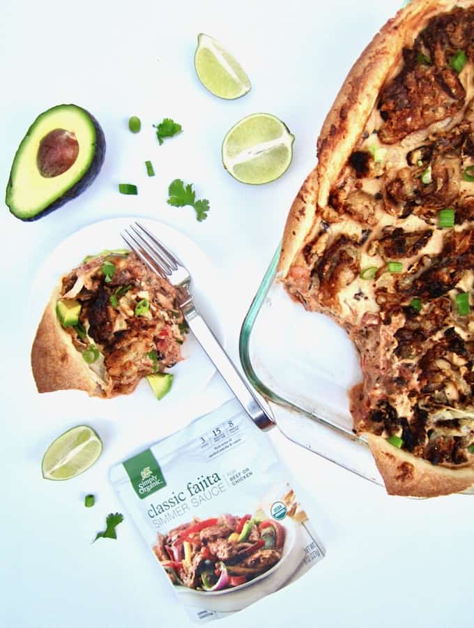 The Best Creamy Vegan Mexican Casserole (Gluten Free) recipe - hearty, healthy, family friendly and nourishing, this multi-layered casserole is comfort food at its best! [soy + sugar free] | veganchickpea.com