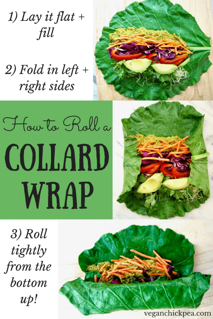This Raw Rainbow Collard Green Wraps with Curry Sunflower Seeds recipe is a super healthy, crunchy lunch you can make ahead that will leave you feeling fresh & energized. It’s customizable with whatever veggies you want, low carb and friendly for all diets! {vegan, gluten free, paleo, whole 30, sugar free, soy free} | veganchickpea.com