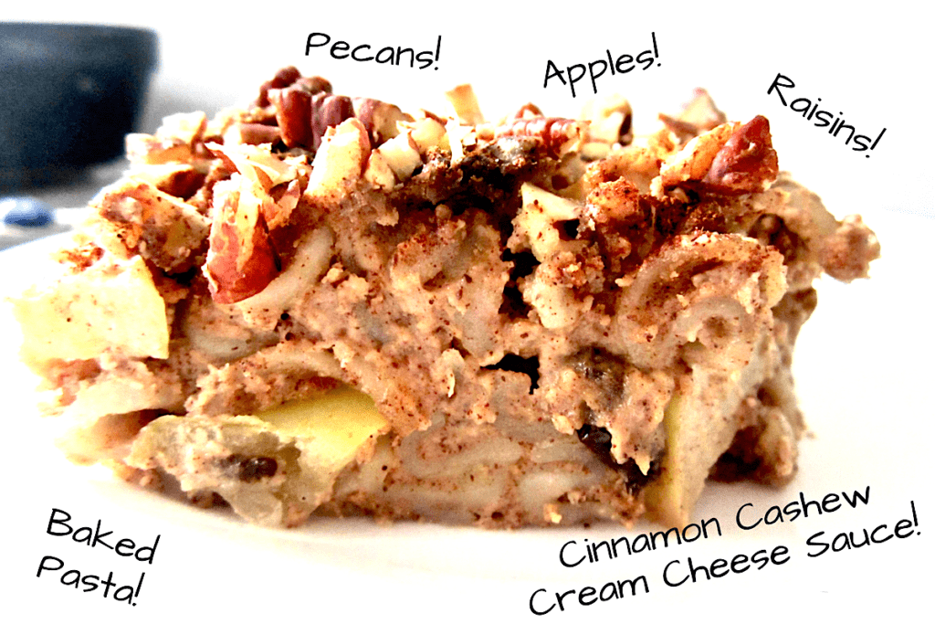 Sweet Noodle Kugel is a traditional Jewish dish, often served during Hanukkah, and now can be enjoyed by almost everyone with this gluten free, dairy free, vegan and refined sugar free version! With a creamy cinnamon cashew cream cheese sauce, apples, raisins, pecans and perfectly soft yet chewy noodles, you're going to love this unique and festive treat!