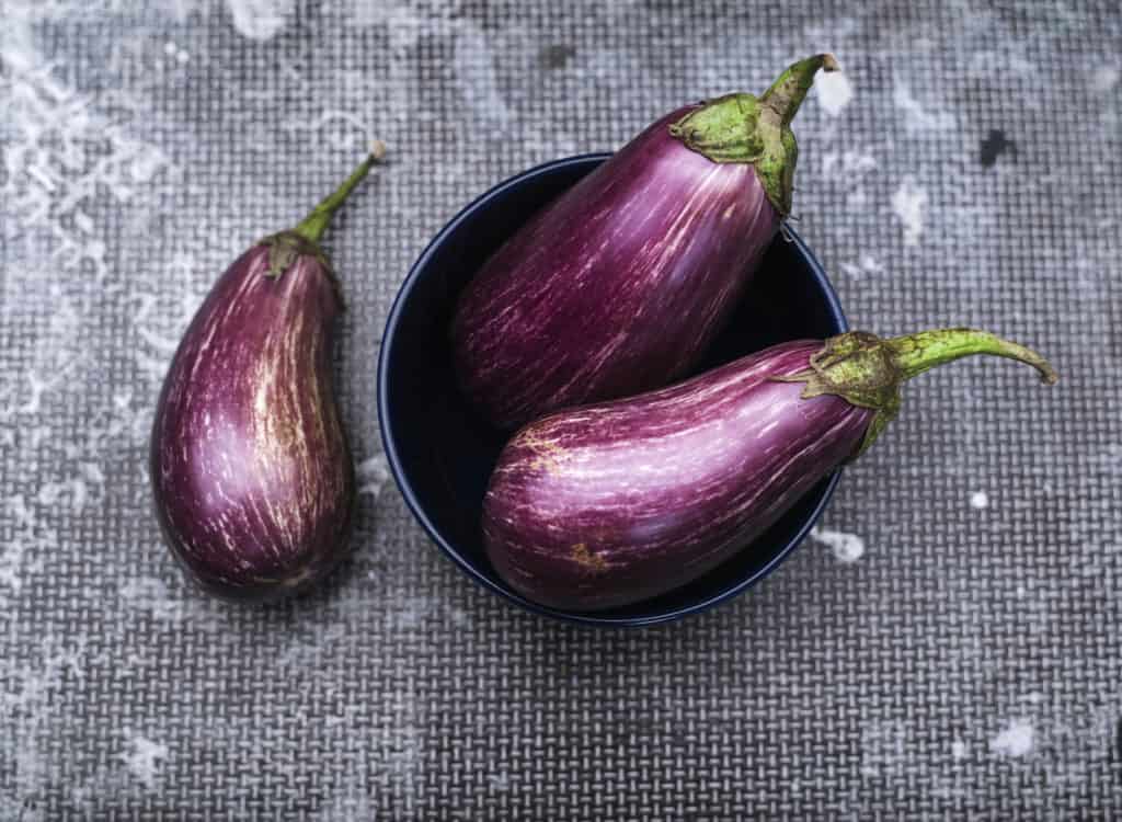 Healthy and delicious purple eggplants Vegan Chickpea