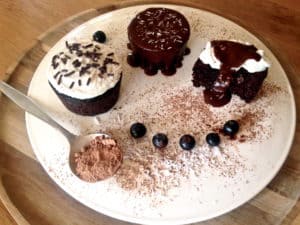 vegan & gluten free Chocolate Beet Brownie Cakes with Coconut Cream - incredibly delicious crowd pleaser with extra nutrients & just 9 ingredients! | veganchickpea.com