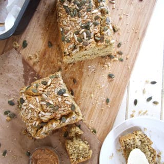 Hearty 5 Seed Bread recipe - an everyday bread that is vegan, gluten / nut / refined sugar free! | veganchickpea.com