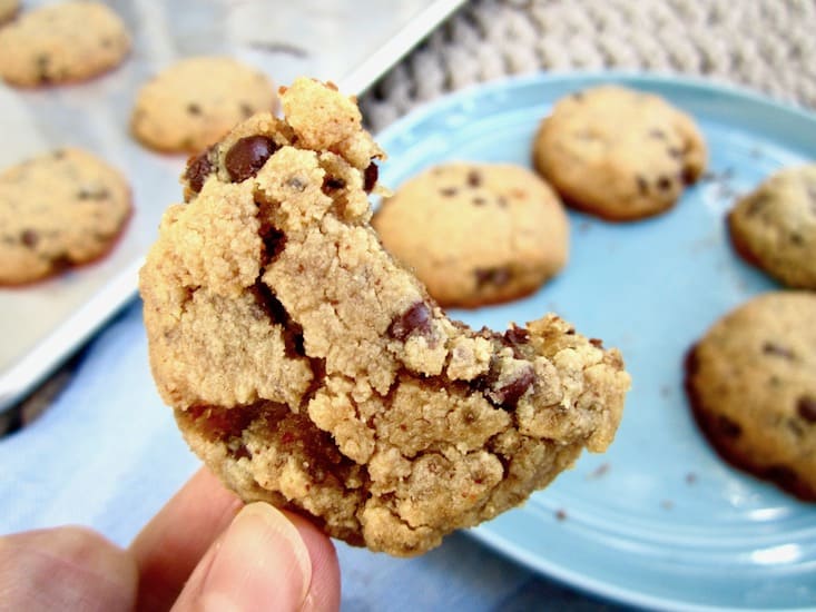 Soft & Healthy Almond Flour Chocolate Chip Cookies - gluten free, paleo AND vegan - easy, simply delicious and made with healthy ingredients! {refined sugar free} | veganchickpea.com