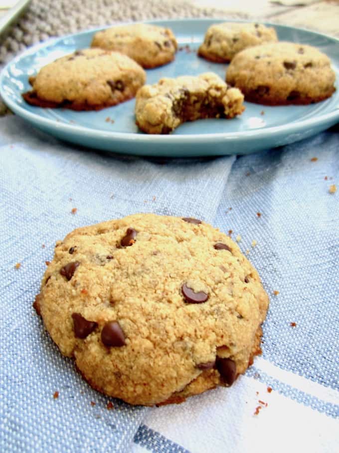 Soft & Healthy Almond Flour Chocolate Chip Cookies - gluten free, paleo AND vegan - easy, simply delicious and made with healthy ingredients! {refined sugar free} | veganchickpea.com