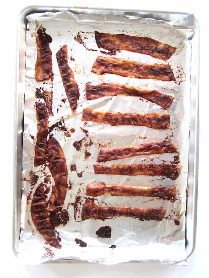 Vegan Rice Paper Bacon Strips Recipe - looks real. Tastes real. 100% plant based. | {gluten, nut & refined sugar free, soy free option} veganchickpea.com 