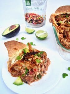 The Best Creamy Vegan Mexican Casserole (Gluten Free) recipe - hearty, healthy, family friendly and nourishing, this multi-layered casserole is comfort food at its best! [soy + sugar free] | veganchickpea.com