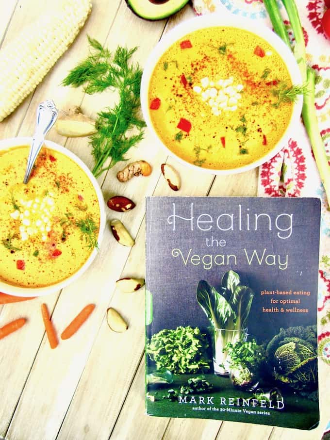 Raw Carrot & Brazil Nut Soup from ‘Healing the Vegan Way’ recipe - creamy, refreshing and nourishing, this raw soup is both nutritious and highly delicious! Can also be enjoyed warm for a non-raw version. [vegan, gluten free, paleo, oil + sugar free] | veganchickpea.com