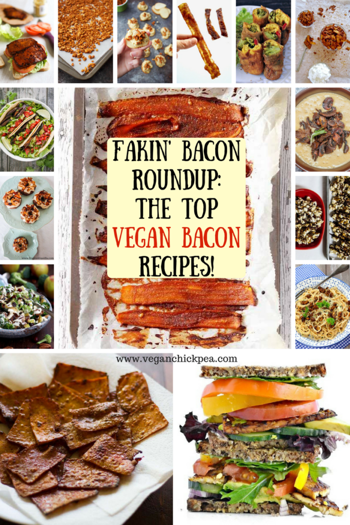 Using mushrooms, coconut, eggplant, rice paper, nuts, tofu, tempeh or carrots, Vegan Bacon is salty and sweet, with a crispy and chewy texture. This creative recipe roundup highlights bloggers who show us how it's done!