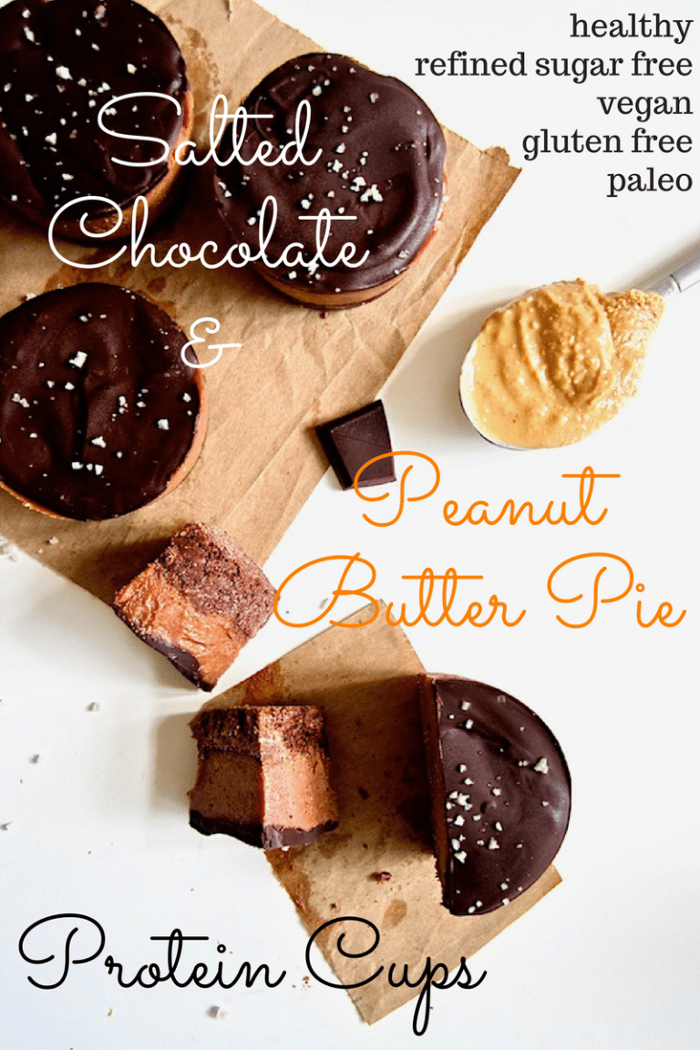 Salted Chocolate Peanut Butter Pie Protein Cups (Refined Sugar Free