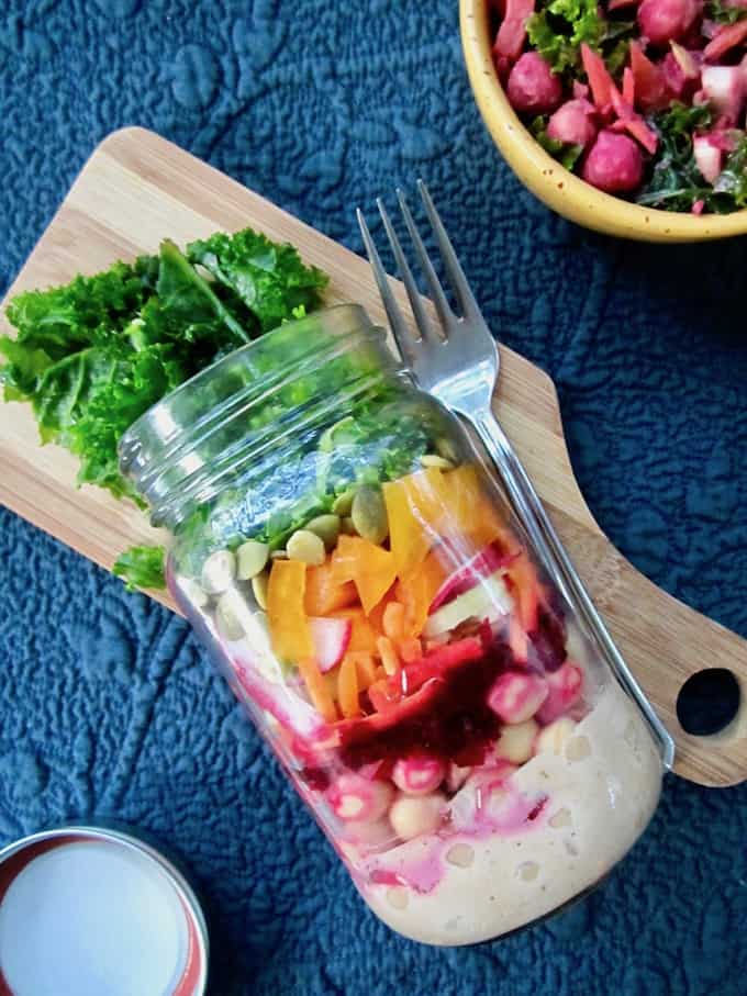 Rainbow Veggie Mason Jar Salad