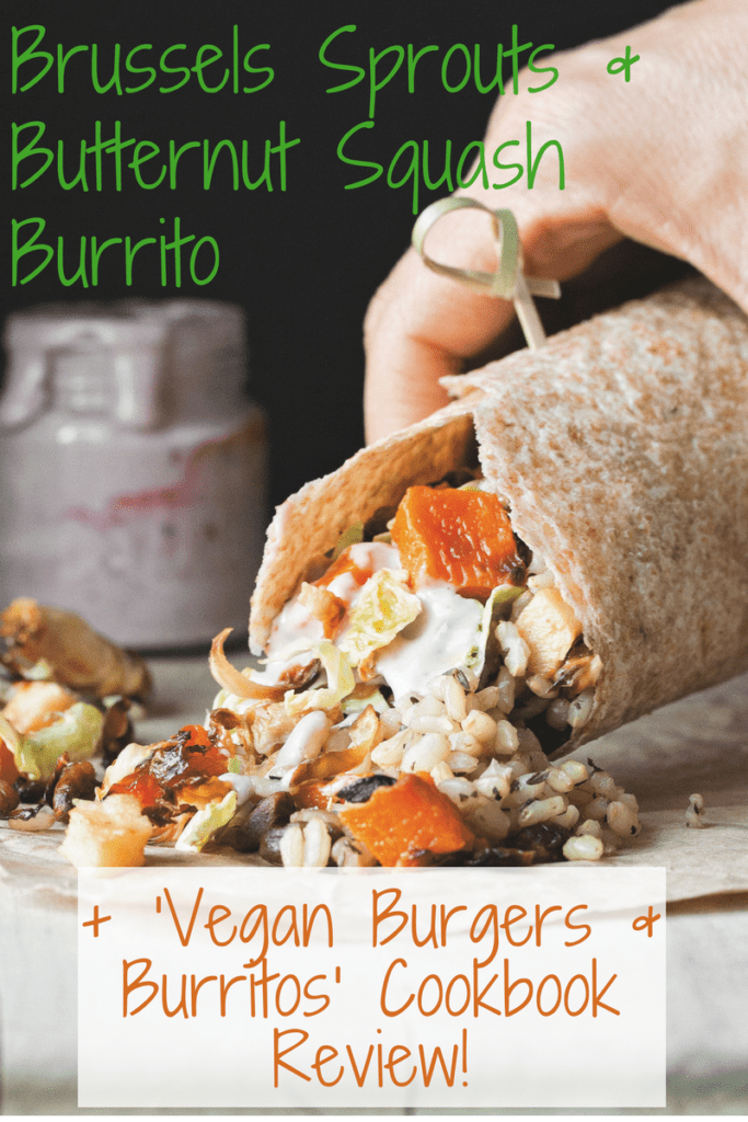 This vegan and gluten free burrito harvests the best of fall and winter flavors - brussels sprouts, butternut squash, apples, pistachios and thyme, all uniquely topped off with a homemade raspberry mayo sauce. Tantalize your tastebuds with this unique, healthy and delicious recipe!