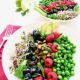Berry, Pea & Pistachio Summer Salad + Sugar Free Mojito Dressing Recipe - Enjoy fresh seasonal produce with this colorful salad showcasing fresh raspberries, blueberries, peas and toasted pistachios over crisp greens, topped with an easy, zesty sugar free lime + mint mojito vinaigrette dressing! | Vegan, Gluten Free, Paleo | veganchickpea.com